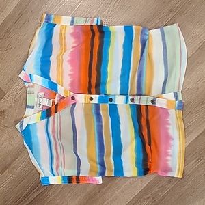 Vibrant Colors Button Down Small Top